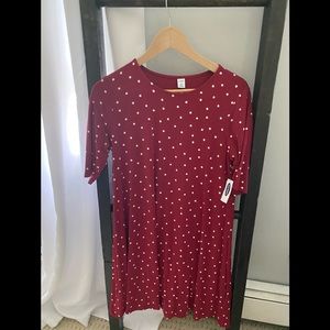 Polka dot, jersey dress